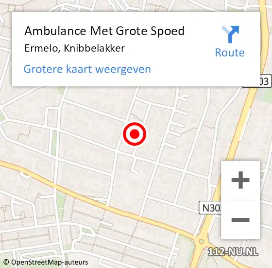 Locatie op kaart van de 112 melding: Ambulance Met Grote Spoed Naar Ermelo, Knibbelakker op 12 juni 2017 18:34