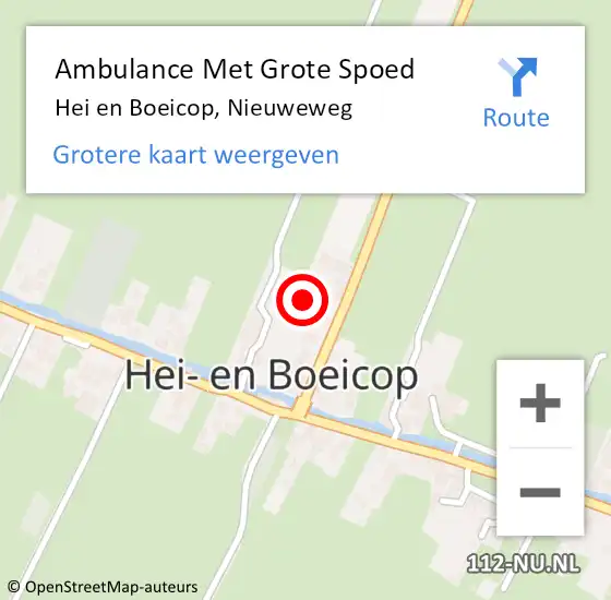 Locatie op kaart van de 112 melding: Ambulance Met Grote Spoed Naar Hei en Boeicop, Nieuweweg op 12 juni 2017 19:23