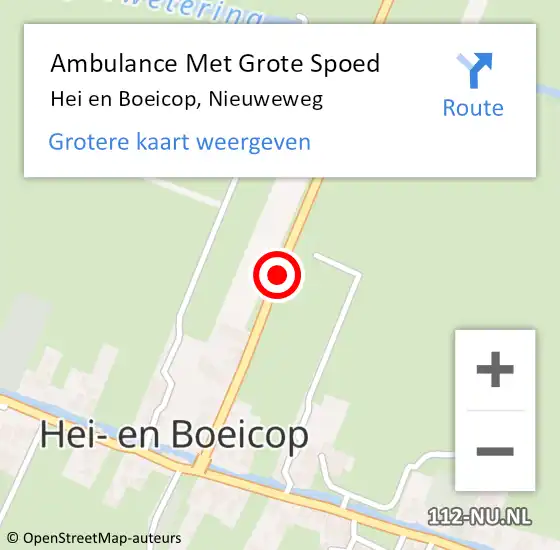 Locatie op kaart van de 112 melding: Ambulance Met Grote Spoed Naar Hei en Boeicop, Nieuweweg op 12 juni 2017 19:24