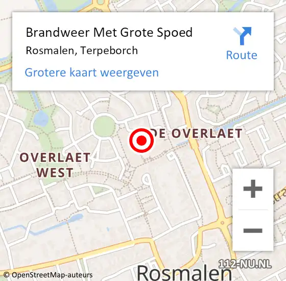 Locatie op kaart van de 112 melding: Brandweer Met Grote Spoed Naar Rosmalen, Terpeborch op 12 juni 2017 20:29