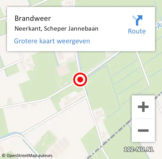 Locatie op kaart van de 112 melding: Brandweer Neerkant, Scheper Jannebaan op 12 juni 2017 20:32