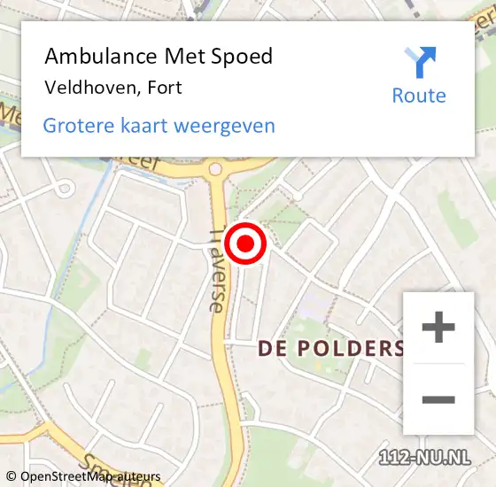 Locatie op kaart van de 112 melding: Ambulance Met Spoed Naar Veldhoven, Fort op 12 juni 2017 21:47