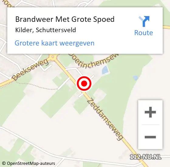 Locatie op kaart van de 112 melding: Brandweer Met Grote Spoed Naar Kilder, Schuttersveld op 12 juni 2017 22:44