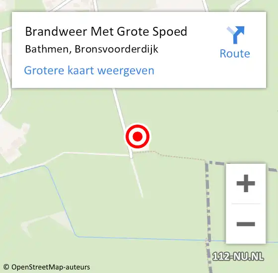 Locatie op kaart van de 112 melding: Brandweer Met Grote Spoed Naar Bathmen, Bronsvoorderdijk op 12 juni 2017 23:22