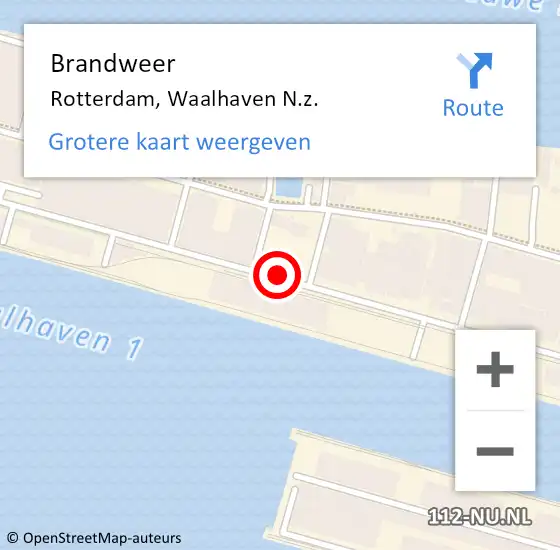 Locatie op kaart van de 112 melding: Brandweer Rotterdam, Waalhaven N.z. op 12 juni 2017 23:40
