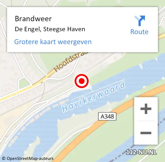 Locatie op kaart van de 112 melding: Brandweer De Engel, Steegse Haven op 13 juni 2017 04:47