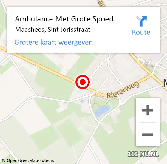 Locatie op kaart van de 112 melding: Ambulance Met Grote Spoed Naar Maashees, Sint Jorisstraat op 13 juni 2017 05:38