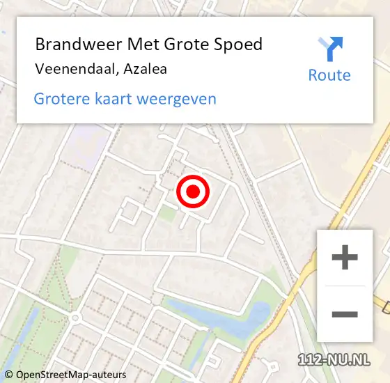 Locatie op kaart van de 112 melding: Brandweer Met Grote Spoed Naar Veenendaal, Azalea op 13 juni 2017 06:02