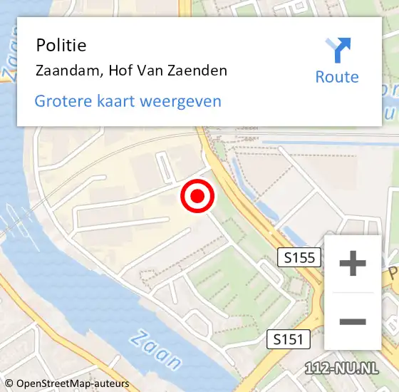 Locatie op kaart van de 112 melding: Politie Zaandam, Hof Van Zaenden op 13 juni 2017 08:22