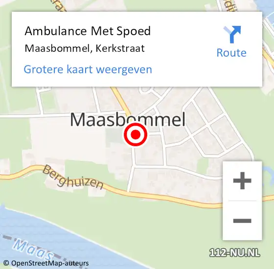 Locatie op kaart van de 112 melding: Ambulance Met Spoed Naar Maasbommel, Kerkstraat op 13 juni 2017 08:45