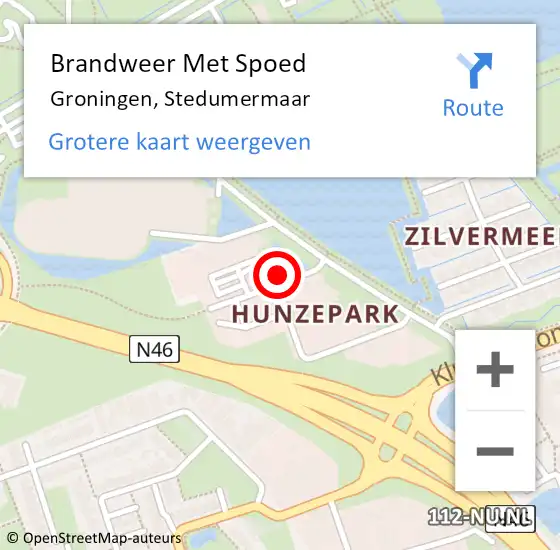 Locatie op kaart van de 112 melding: Brandweer Met Spoed Naar Groningen, Stedumermaar op 13 juni 2017 09:40