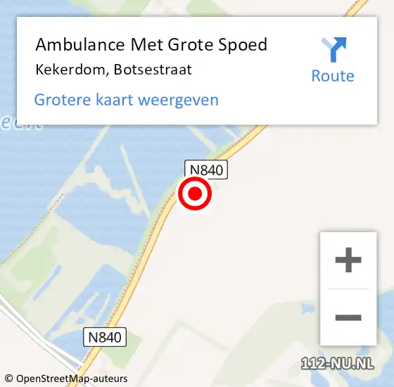 Locatie op kaart van de 112 melding: Ambulance Met Grote Spoed Naar Kekerdom, Botsestraat op 13 juni 2017 09:53