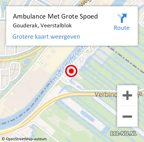 Locatie op kaart van de 112 melding: Ambulance Met Grote Spoed Naar Gouderak, Veerstalblok op 13 juni 2017 10:50