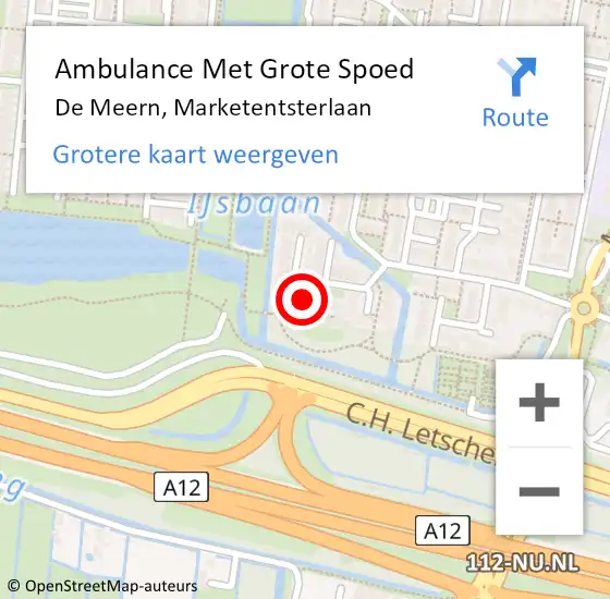 Locatie op kaart van de 112 melding: Ambulance Met Grote Spoed Naar De Meern, Marketentsterlaan op 13 juni 2017 11:08