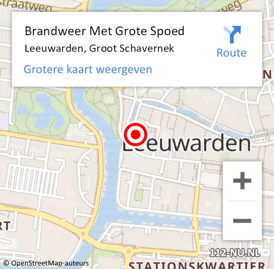 Locatie op kaart van de 112 melding: Brandweer Met Grote Spoed Naar Leeuwarden, Groot Schavernek op 13 juni 2017 11:18