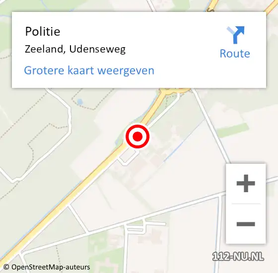 Locatie op kaart van de 112 melding: Politie Zeeland, Udenseweg op 13 juni 2017 13:54