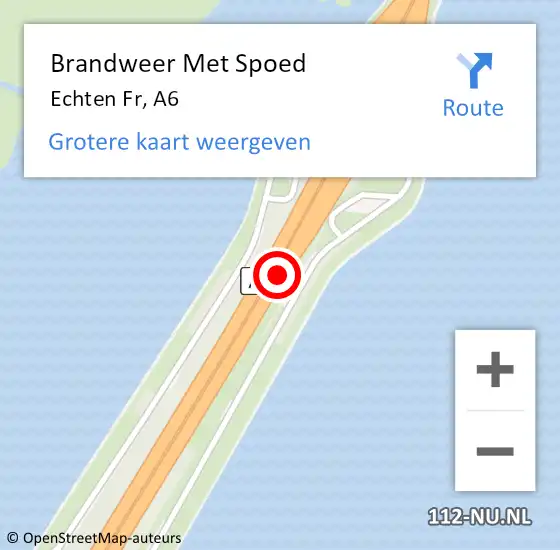 Locatie op kaart van de 112 melding: Brandweer Met Spoed Naar Echten Fr, A6 op 13 juni 2017 14:24