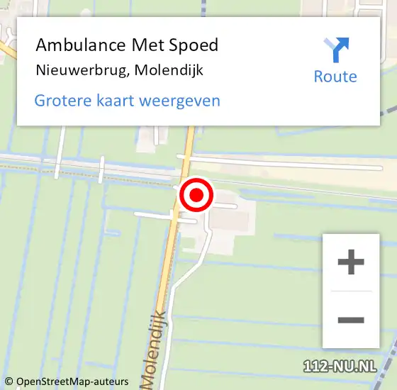Locatie op kaart van de 112 melding: Ambulance Met Spoed Naar Nieuwerbrug, Molendijk op 13 juni 2017 14:30