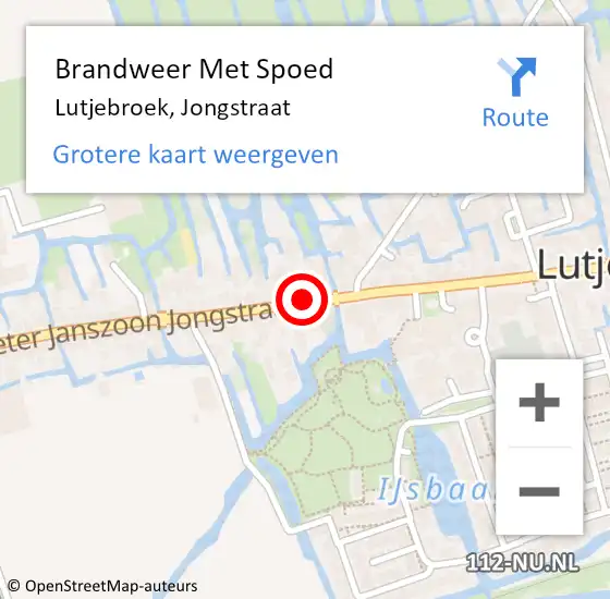 Locatie op kaart van de 112 melding: Brandweer Met Spoed Naar Lutjebroek, Jongstraat op 13 juni 2017 14:53