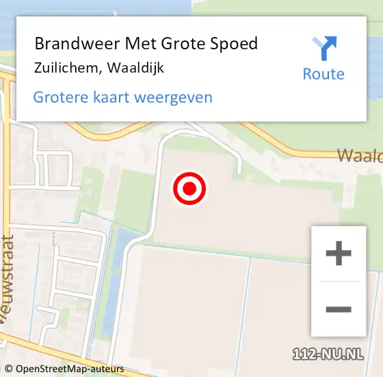 Locatie op kaart van de 112 melding: Brandweer Met Grote Spoed Naar Zuilichem, Waaldijk op 13 juni 2017 16:50