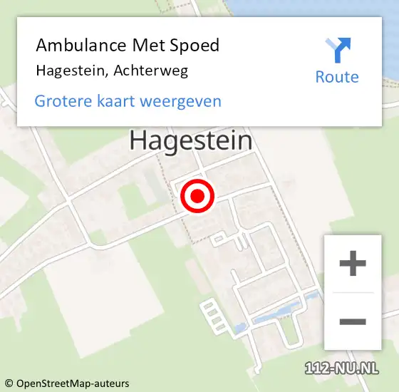 Locatie op kaart van de 112 melding: Ambulance Met Spoed Naar Hagestein, Achterweg op 13 juni 2017 17:34