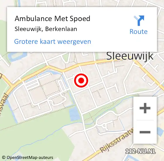 Locatie op kaart van de 112 melding: Ambulance Met Spoed Naar Sleeuwijk, Berkenlaan op 13 juni 2017 18:14