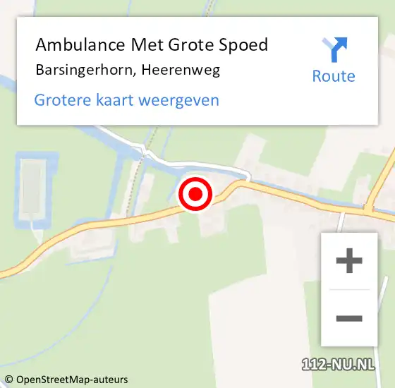 Locatie op kaart van de 112 melding: Ambulance Met Grote Spoed Naar Barsingerhorn, Heerenweg op 13 juni 2017 19:22