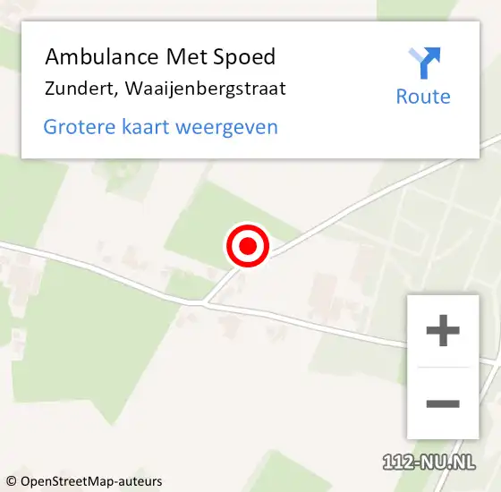 Locatie op kaart van de 112 melding: Ambulance Met Spoed Naar Zundert, Waaijenbergstraat op 13 juni 2017 19:23