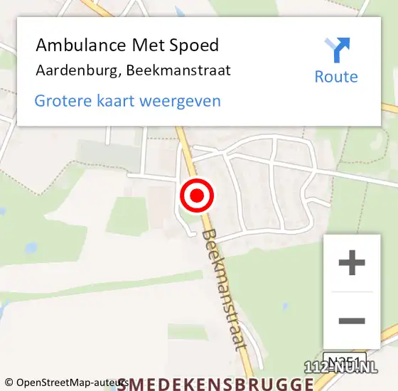 Locatie op kaart van de 112 melding: Ambulance Met Spoed Naar Aardenburg, Beekmanstraat op 13 juni 2017 19:28