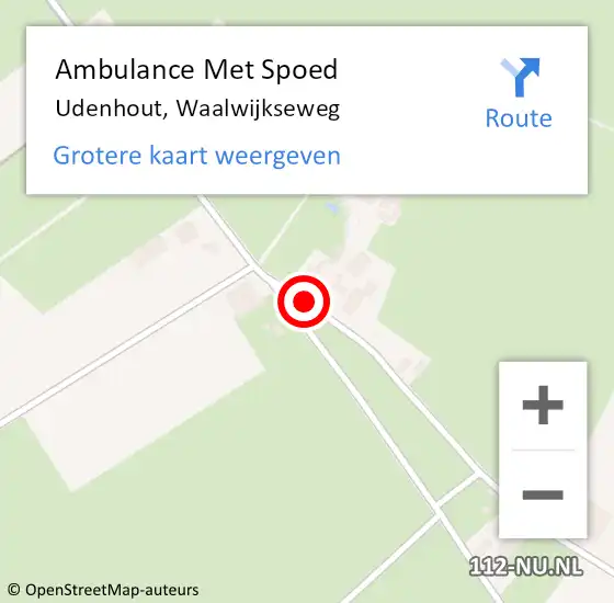 Locatie op kaart van de 112 melding: Ambulance Met Spoed Naar Udenhout, Waalwijkseweg op 13 juni 2017 19:38