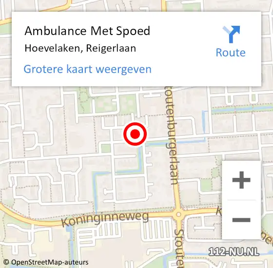 Locatie op kaart van de 112 melding: Ambulance Met Spoed Naar Hoevelaken, Reigerlaan op 13 juni 2017 19:59