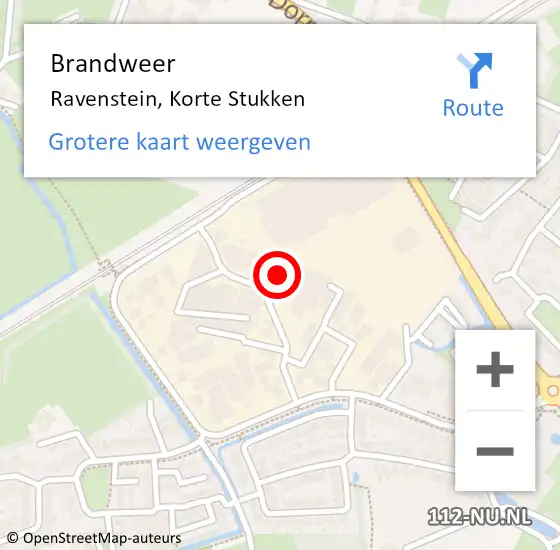 Locatie op kaart van de 112 melding: Brandweer Ravenstein, Korte Stukken op 13 juni 2017 20:50