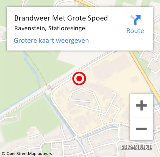 Locatie op kaart van de 112 melding: Brandweer Met Grote Spoed Naar Ravenstein, Stationssingel op 13 juni 2017 20:54