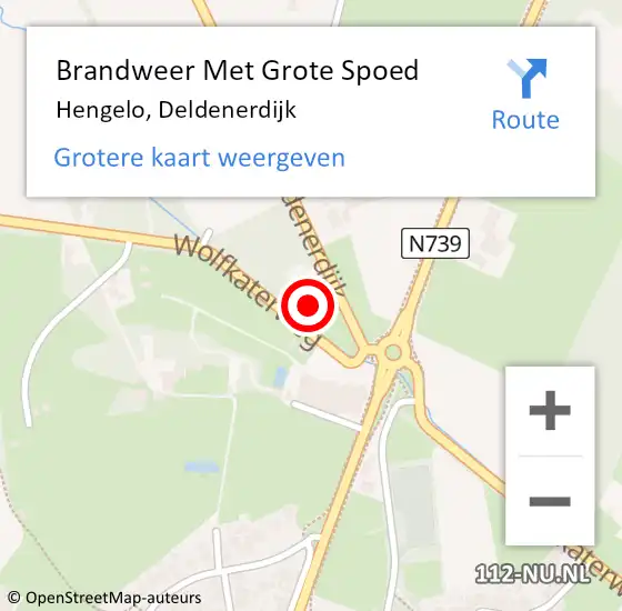 Locatie op kaart van de 112 melding: Brandweer Met Grote Spoed Naar Hengelo, Deldenerdijk op 13 juni 2017 21:04