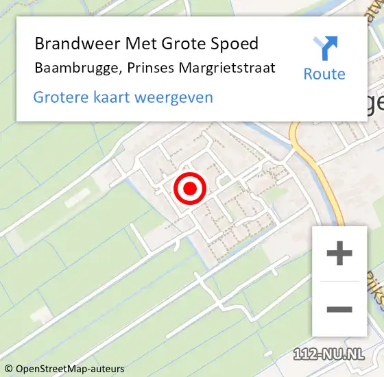 Locatie op kaart van de 112 melding: Brandweer Met Grote Spoed Naar Baambrugge, Prinses Margrietstraat op 13 juni 2017 21:12