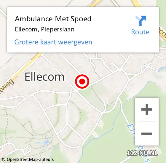 Locatie op kaart van de 112 melding: Ambulance Met Spoed Naar Ellecom, Pieperslaan op 13 juni 2017 21:37