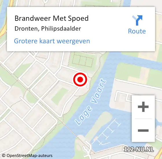 Locatie op kaart van de 112 melding: Brandweer Met Spoed Naar Dronten, Philipsdaalder op 13 juni 2017 21:46