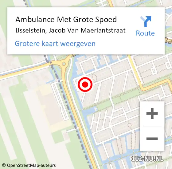 Locatie op kaart van de 112 melding: Ambulance Met Grote Spoed Naar IJsselstein, Jacob Van Maerlantstraat op 14 juni 2017 00:41