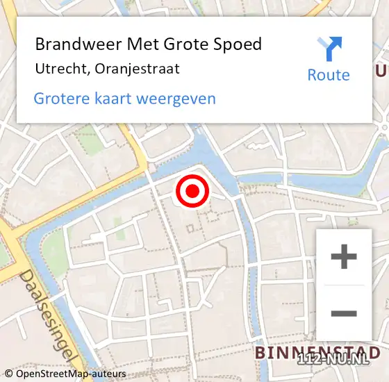 Locatie op kaart van de 112 melding: Brandweer Met Grote Spoed Naar Utrecht, Oranjestraat op 14 juni 2017 05:03