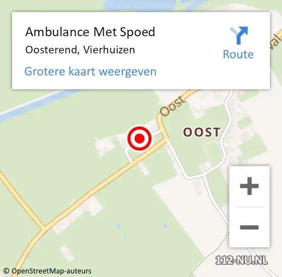 Locatie op kaart van de 112 melding: Ambulance Met Spoed Naar Oosterend, Vierhuizen op 23 januari 2014 18:09