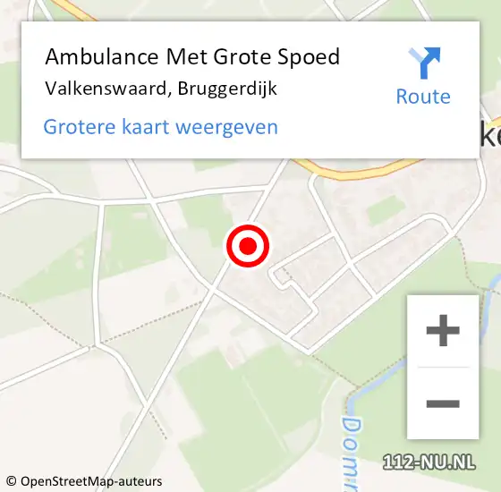 Locatie op kaart van de 112 melding: Ambulance Met Grote Spoed Naar Valkenswaard, Bruggerdijk op 14 juni 2017 08:25