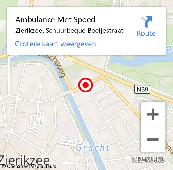 Locatie op kaart van de 112 melding: Ambulance Met Spoed Naar Zierikzee, Schuurbeque Boeijestraat op 14 juni 2017 09:11