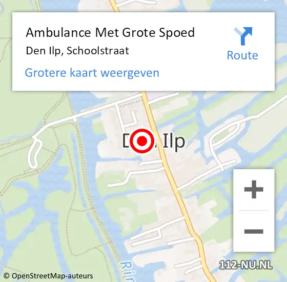 Locatie op kaart van de 112 melding: Ambulance Met Grote Spoed Naar Den Ilp, Schoolstraat op 14 juni 2017 09:17