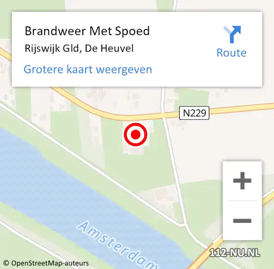 Locatie op kaart van de 112 melding: Brandweer Met Spoed Naar Rijswijk Gld, De Heuvel op 14 juni 2017 09:48