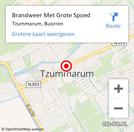 Locatie op kaart van de 112 melding: Brandweer Met Grote Spoed Naar Tzummarum, Buorren op 14 juni 2017 10:08