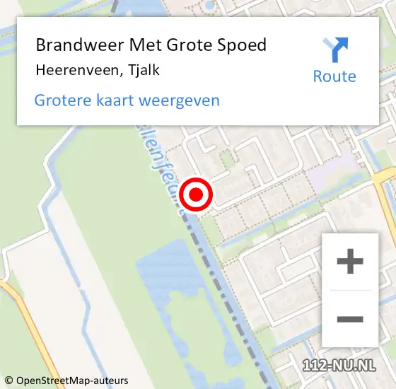 Locatie op kaart van de 112 melding: Brandweer Met Grote Spoed Naar Heerenveen, Tjalk op 14 juni 2017 10:40