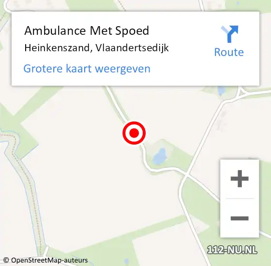 Locatie op kaart van de 112 melding: Ambulance Met Spoed Naar Heinkenszand, Vlaandertsedijk op 14 juni 2017 11:04