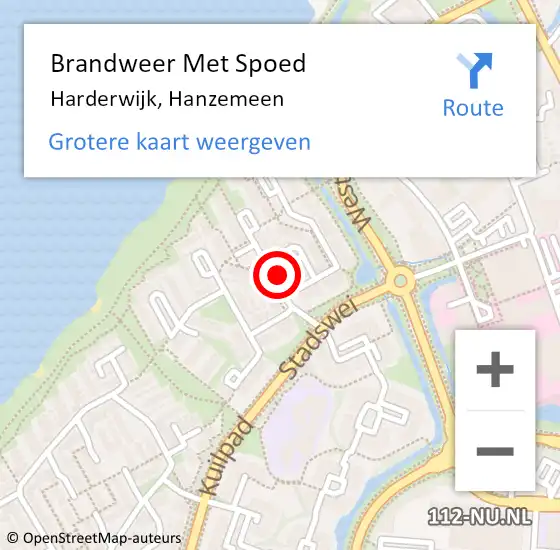 Locatie op kaart van de 112 melding: Brandweer Met Spoed Naar Harderwijk, Hanzemeen op 14 juni 2017 11:58