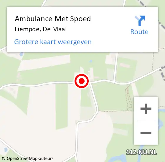 Locatie op kaart van de 112 melding: Ambulance Met Spoed Naar Liempde, De Maai op 14 juni 2017 12:13