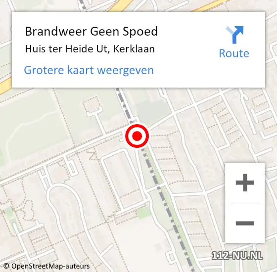 Locatie op kaart van de 112 melding: Brandweer Geen Spoed Naar Huis ter Heide Ut, Kerklaan op 23 januari 2014 19:01